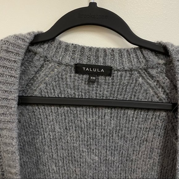 Aritzia Talula Open Front Cardigan Long Length Wool Blend Grey - Picture 4 of 8